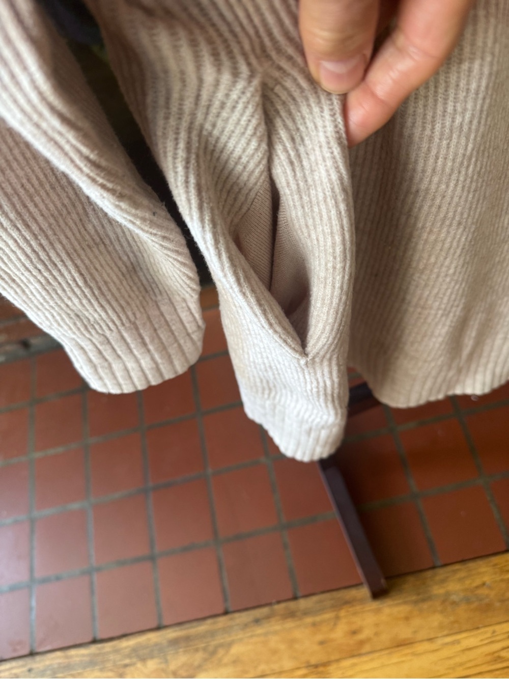 Lululemon Cream Ribbed Crewneck cashmere mix dress size 8 - Picture 7 of 12